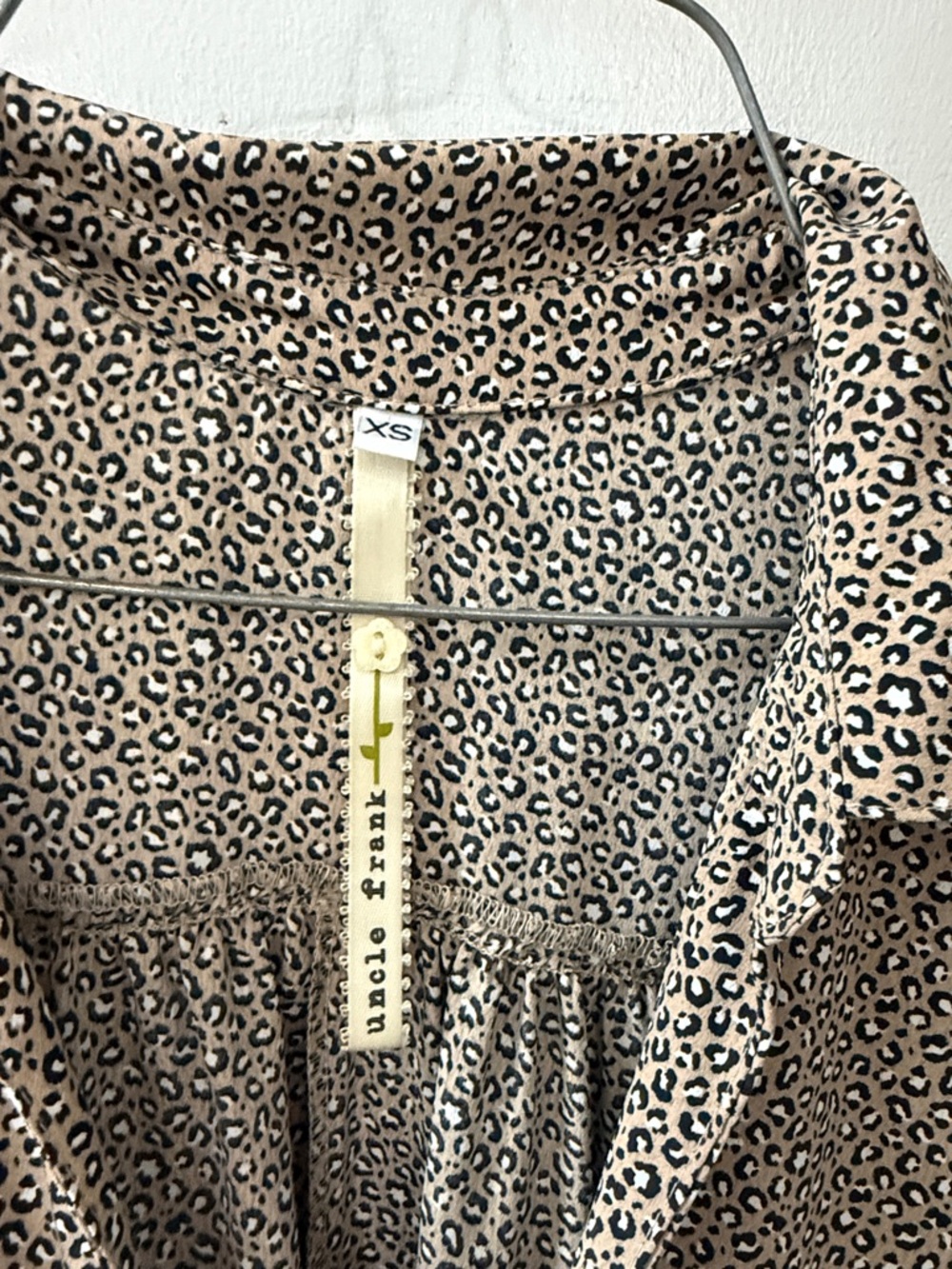 Uncle Frank Neutral Beige & Black Printed Tiered Midi Dress - Picture 3 of 5